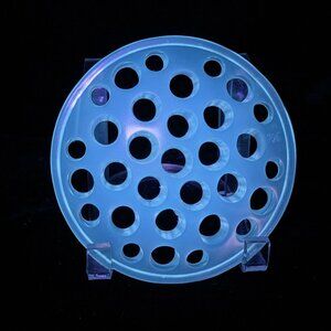 Vintage Clear Lucite Flower Frog Round 28 Holes 4.5 Inch Diameter